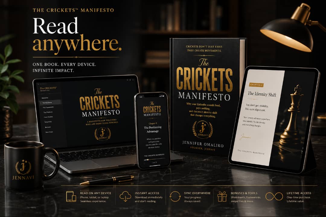 CRICKETS displayed on laptop and phone, read anywhere